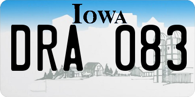 IA license plate DRA083
