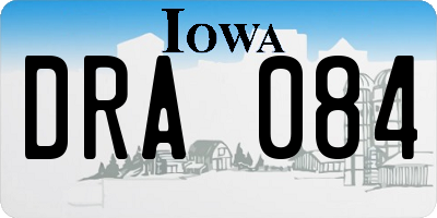 IA license plate DRA084