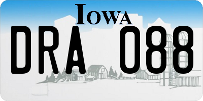 IA license plate DRA088