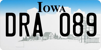 IA license plate DRA089