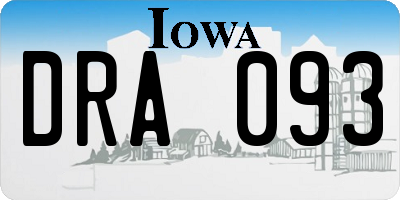 IA license plate DRA093