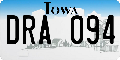 IA license plate DRA094