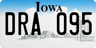 IA license plate DRA095