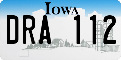 IA license plate DRA112