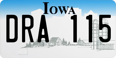 IA license plate DRA115
