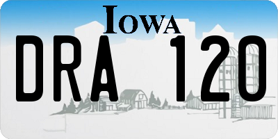 IA license plate DRA120