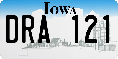 IA license plate DRA121