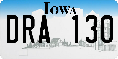 IA license plate DRA130
