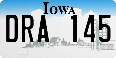 IA license plate DRA145