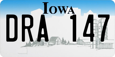 IA license plate DRA147