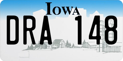 IA license plate DRA148