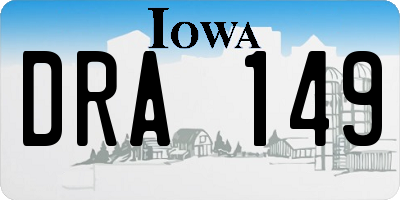IA license plate DRA149