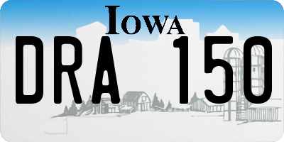 IA license plate DRA150