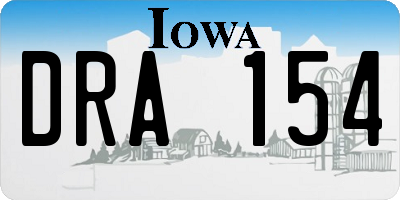 IA license plate DRA154