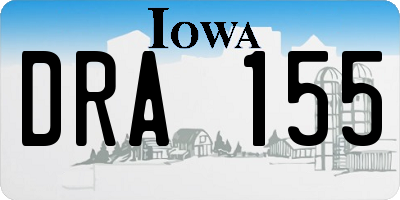 IA license plate DRA155