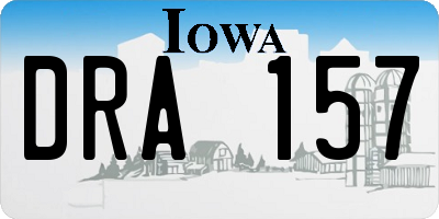 IA license plate DRA157