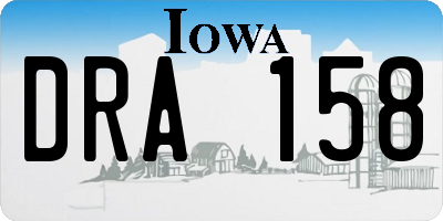 IA license plate DRA158