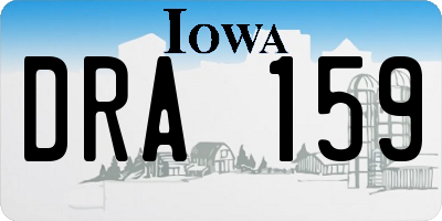 IA license plate DRA159