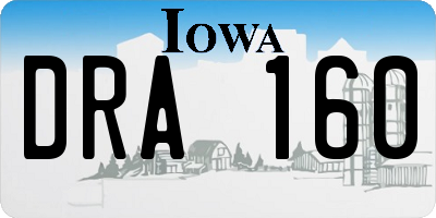 IA license plate DRA160