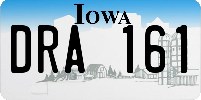 IA license plate DRA161