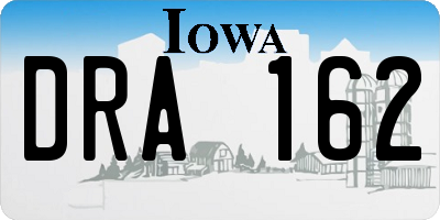 IA license plate DRA162