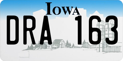 IA license plate DRA163