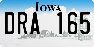 IA license plate DRA165