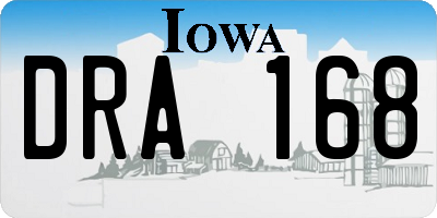 IA license plate DRA168