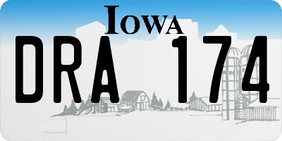 IA license plate DRA174
