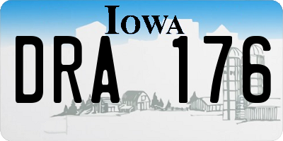 IA license plate DRA176