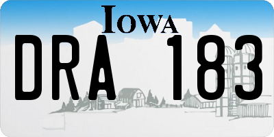 IA license plate DRA183