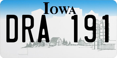 IA license plate DRA191