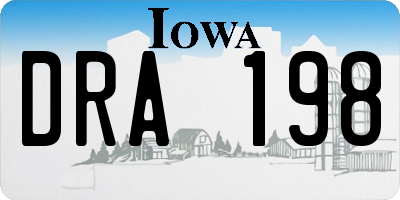 IA license plate DRA198