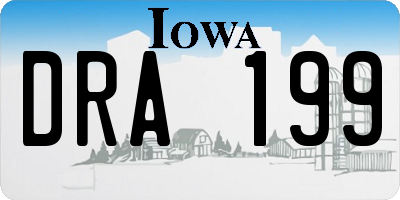 IA license plate DRA199