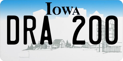 IA license plate DRA200