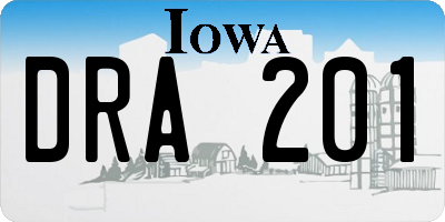 IA license plate DRA201