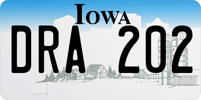 IA license plate DRA202