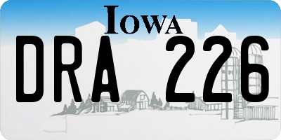 IA license plate DRA226