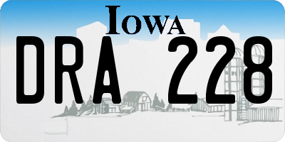 IA license plate DRA228