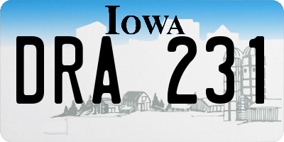 IA license plate DRA231