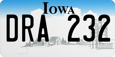 IA license plate DRA232