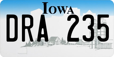 IA license plate DRA235