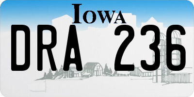 IA license plate DRA236