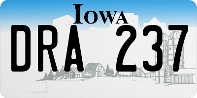 IA license plate DRA237