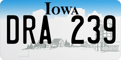 IA license plate DRA239