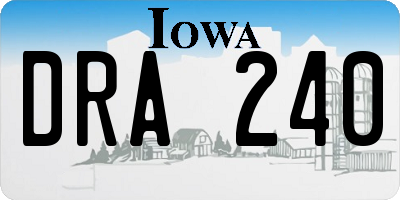 IA license plate DRA240