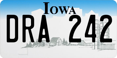 IA license plate DRA242