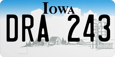 IA license plate DRA243