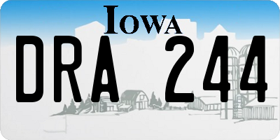 IA license plate DRA244