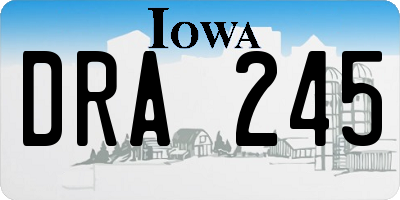 IA license plate DRA245